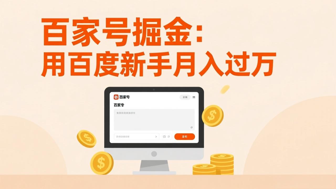 百家号掘金：用百度新手月入过万，日入300，无需引流，全新手机搬砖项目-网创资源站