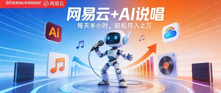 网易云+AI说唱，每天半小时，AI内容创作+流量变现，轻松月入1W-网创资源站