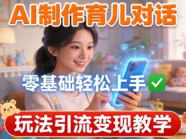 AI制作育儿对话，零基础轻松上手，玩法引流变现教学-网创资源站