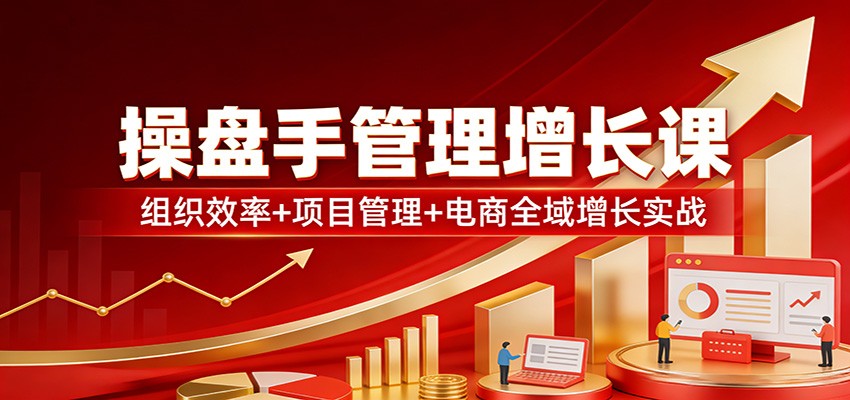 操盘手管理增长课：组织效率+项目管理+电商全域增长实战-网创资源站