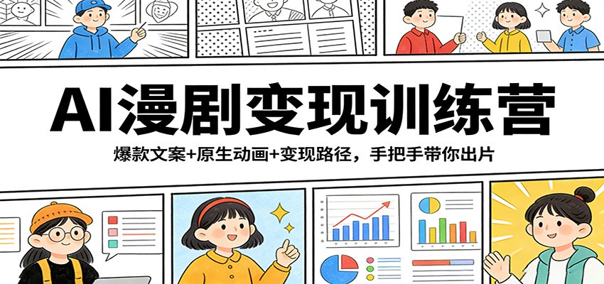 AI漫剧变现训练营：爆款文案+原生动画+变现路径，手把手带你出片-网创资源站