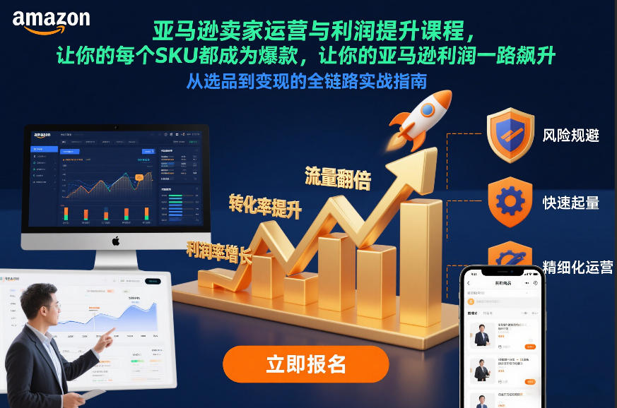 亚马逊卖家运营与利润提升课程，让你的每个SKU都成为爆款，让你的亚马逊利润一路飙升(更新26年3月)-网创资源站