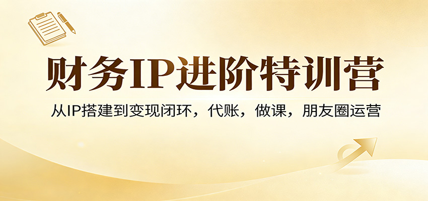 财务IP进阶特训营：从IP搭建到变现闭环，代账，做课，朋友圈运营-网创资源站