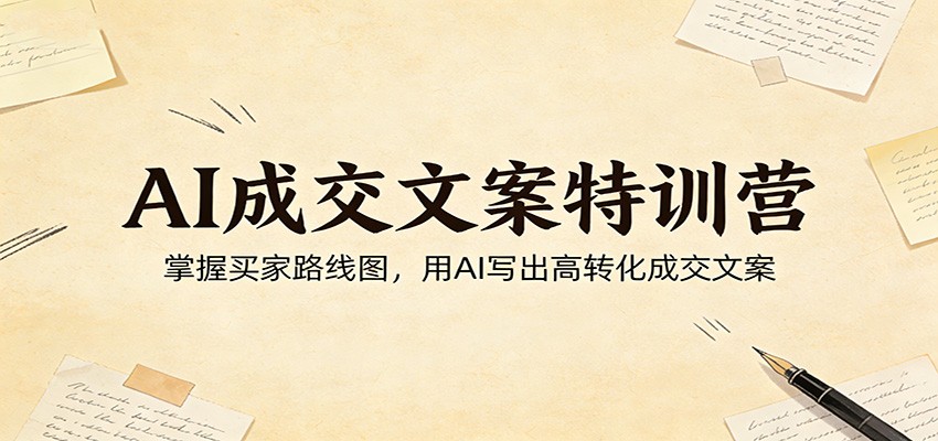 AI成交文案特训营：掌握买家路线图，用AI写出高转化成交文案-网创资源站