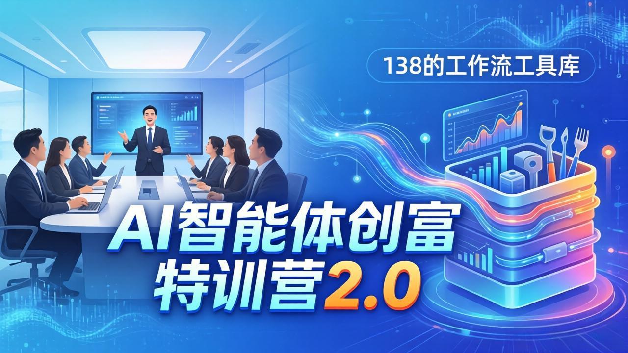 AI智能体创富训练营2.0：3天闭门直播+视频课+工具库，从0到1搭建智能体附138个工作流-网创资源站