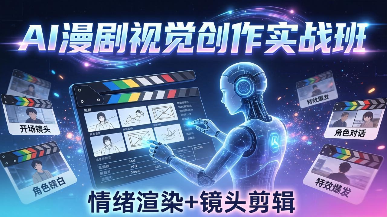 AI漫剧视觉导演思维实战班，从脚本到成片全掌握，分镜设计情绪渲染一站学会-网创资源站