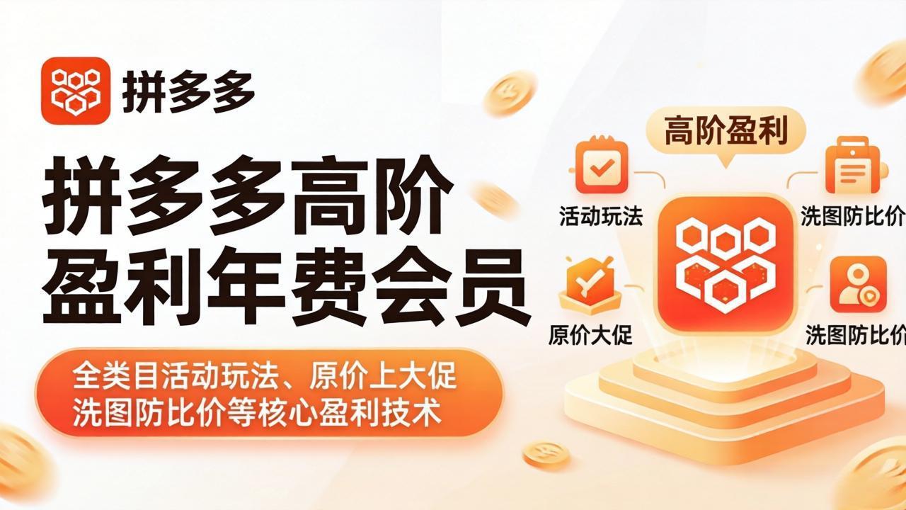 拼多多高阶盈利年费会员(更新4月-网创资源站