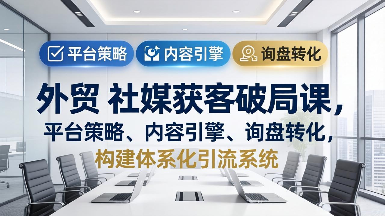 外贸 社媒获客破局课，平台策略、内容引擎、询盘转化，构建体系化引流系统(更新26年3月-网创资源站
