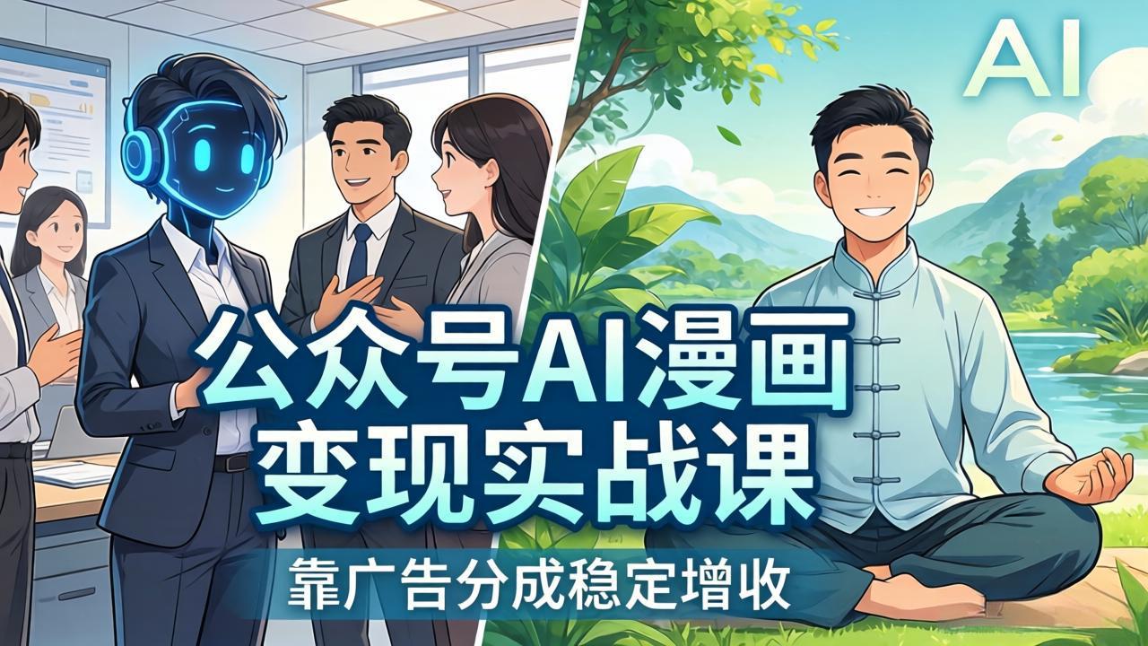 公众号AI漫画变现实战课：星座/职场/养生多赛道+智能体发文，靠广告分成稳定增收-网创资源站