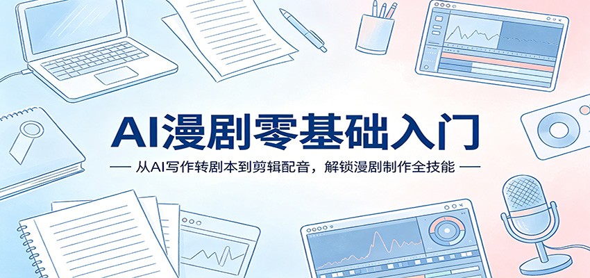 AI漫剧零基础入门：从AI写作转剧本到剪辑配音，解锁漫剧制作全技能-网创资源站