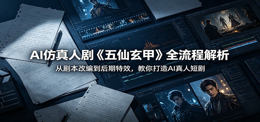 AI仿真人剧《五仙玄甲》全流程解析：从剧本改编到后期特效，教你打造AI真人短剧-网创资源站
