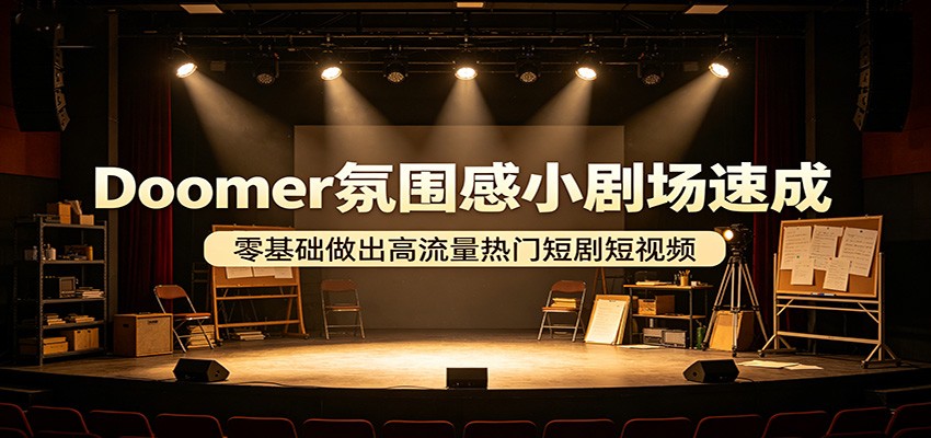 Doomer氛围感小剧场速成，零基础做出高流量热门短剧短视频-网创资源站