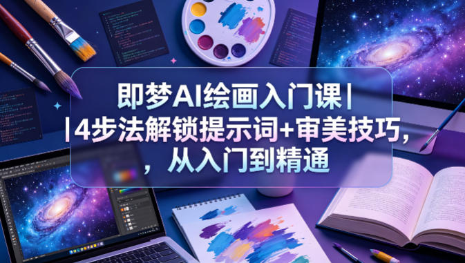 即梦AI绘画入门课｜4步法解锁提示词+审美技巧，从入门到精通-网创资源站