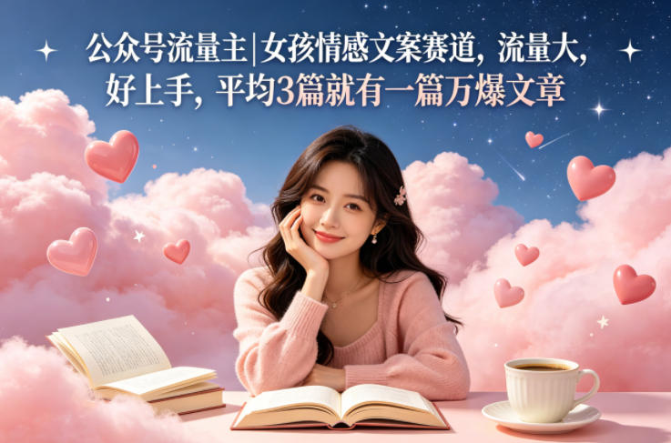 公众号流量主女孩情感文案赛道，流量大，好上手，平均3篇就有一篇万爆文章-网创资源站