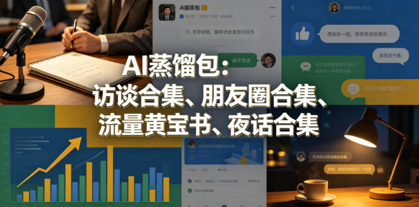 AI蒸馏包：访谈合集、朋友圈合集、流量黄宝书、夜话合集【文档】-网创资源站
