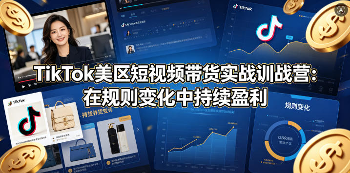 TikTok美区短视频带货实战训战营：在规则变化中持续盈利-网创资源站