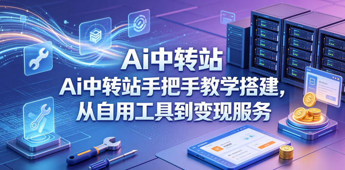 Ai中转站手把手教学搭建，从自用工具到变现服务-网创资源站