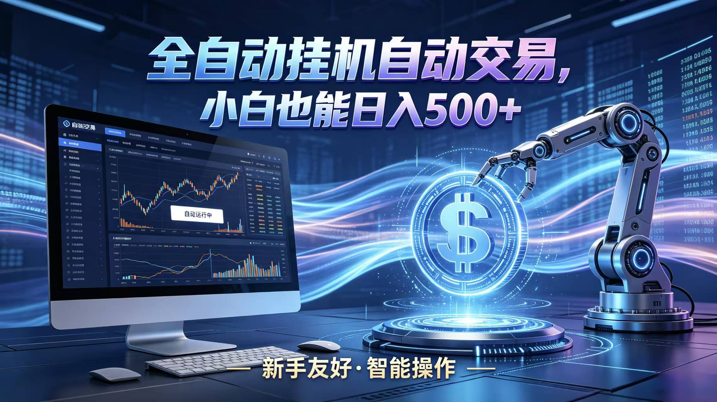 全新智能化交易助手，傻瓜式操作，小白也能快速上手，轻松实现日入500+-网创资源站