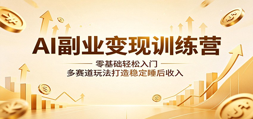 AI副业变现训练营：零基础轻松入门，多赛道玩法打造稳定睡后收入-网创资源站