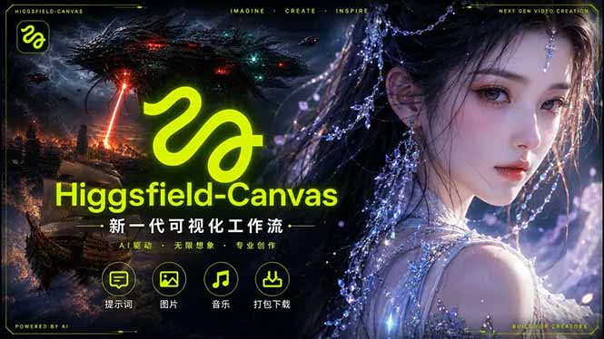 Higgsfield Canvas AI视频制作详解，节点式工作流搭建，重构新式视频创作完整教程-网创资源站