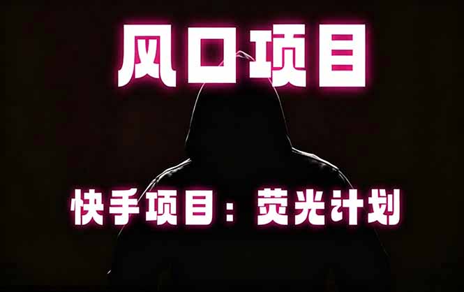 快手风口项目，荧光计划托管，长期稳定，适合批量做-网创资源站