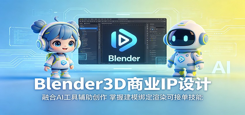 Blender3D商业IP设计：融合AI工具辅助创作，掌握建模绑定渲染可接单技能-网创资源站