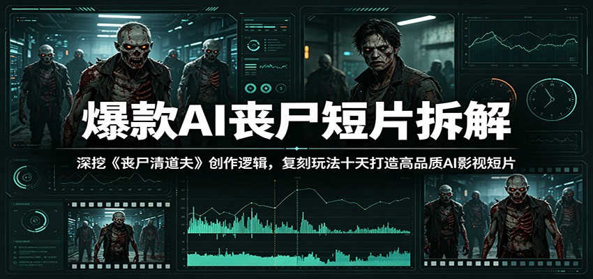 爆款AI丧尸短片拆解：深挖《丧尸清道夫》创作逻辑，复刻玩法快速打造高品质AI影视短片-网创资源站