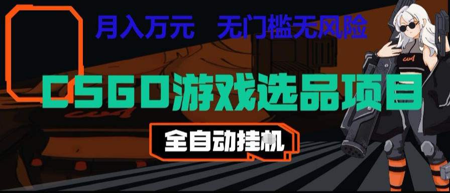 CSGO游戏自动扫货项目，全自动运行，月入1W，无风险，长期稳定可以做【揭秘】-网创资源站