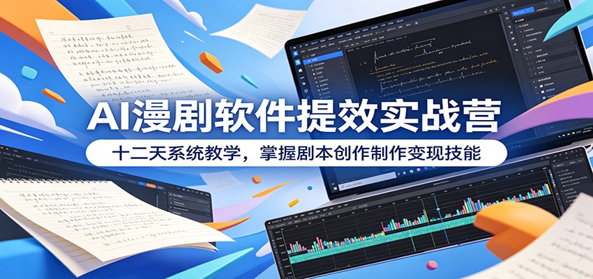 AI漫剧软件提效实战营：十二天系统教学，掌握剧本创作制作变现技能-网创资源站