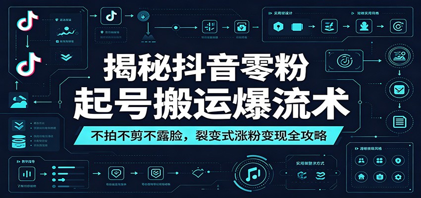 揭秘抖音零粉起号搬运爆流术：不拍不剪不露脸，裂变式涨粉变现全攻略-网创资源站
