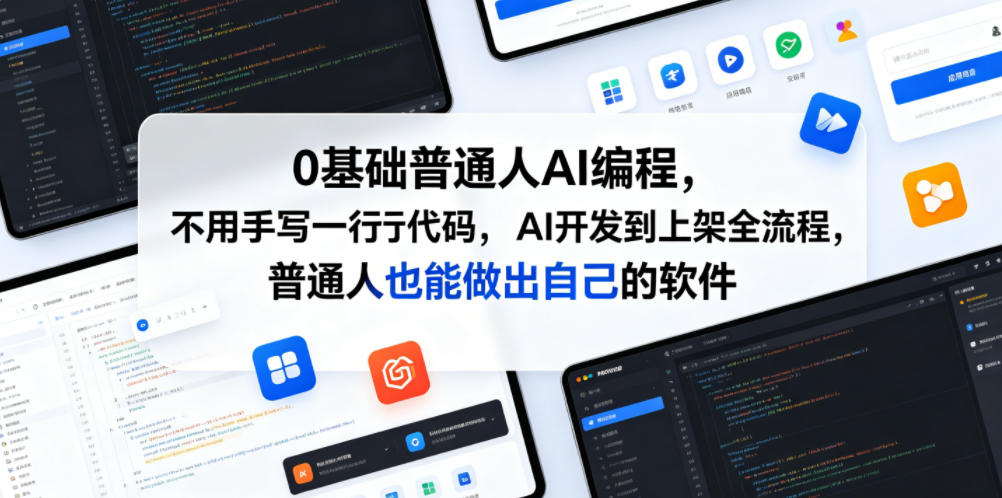 0基础普通人AI编程，不用手写一行代码，AI开发到上架全流程，普通人也能做出自己的软件-网创资源站