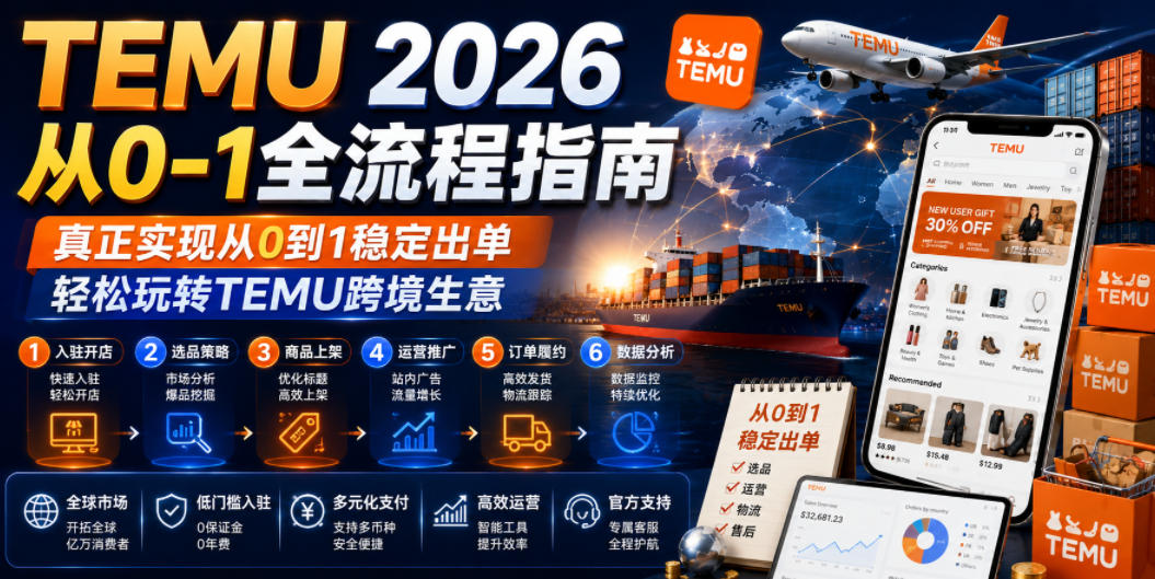TEMU 2026从0-1全流程指南，真正实现从0到1稳定出单，轻松玩转TEMU跨境生意-网创资源站