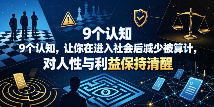 付费文章：9个认知，让你在进入社会后减少被算计，对人性与利益保持清醒-网创资源站