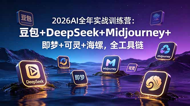 2026AI全年实战训练营：豆包+DeepSeek+Midjourney+即梦+可灵+海螺，全工具链-网创资源站