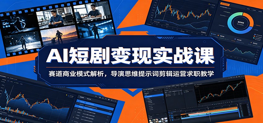 AI短剧变现实战课：赛道商业模式解析，导演思维提示词剪辑运营求职教学-网创资源站