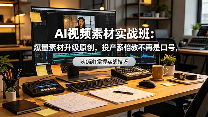 AI视频素材实战班：爆量素材升级原创，投产翻倍不再是口号，0-1系统教学实战落地-网创资源站