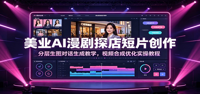美业AI漫剧探店短片创作：分层生图对话生成教学，视频合成优化实操教程-网创资源站