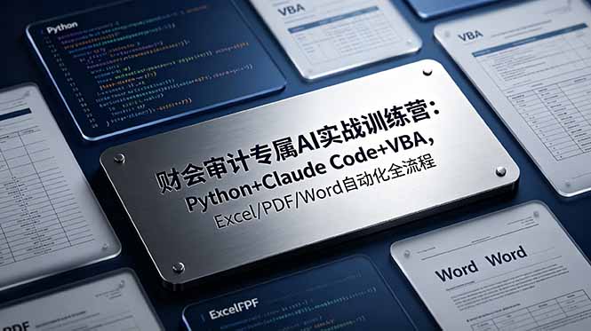 财会审计专属 AI实战训练营-更新：Python+Claude Code+VBA，Excel/PDF/Word自动化全流程-网创资源站