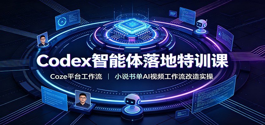 Codex智能体落地特训课：Coze平台工作流，小说书单AI视频工作流改造实操-网创资源站