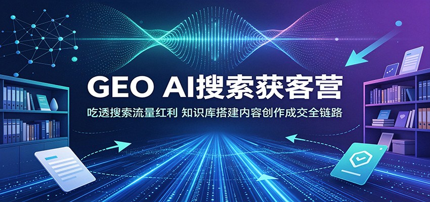 GEO AI搜索获客营：吃透搜索流量红利，知识库搭建内容创作成交全链路-网创资源站