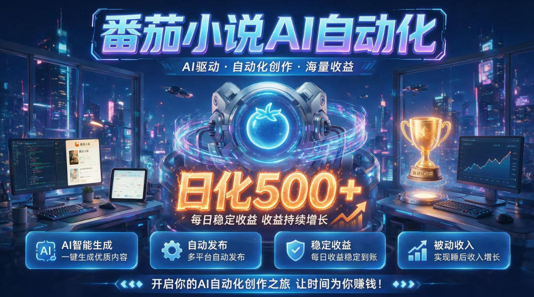 小白可做番茄AI，居家轻创业，每日稳赚500➕，普通人低门槛轻松线上增收【揭秘】-网创资源站