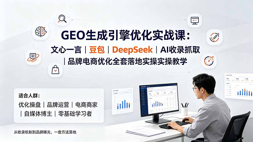 GEO生成引擎优化实战课：文心一言｜豆包｜DeepSeek｜AI收录抓取｜品牌电商优化全套落地实操教学-网创资源站