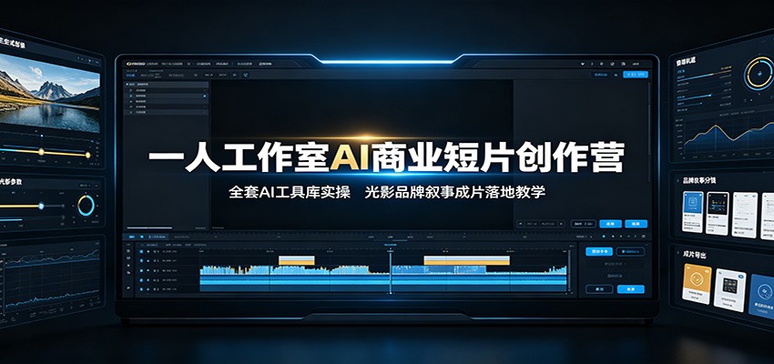一人工作室AI商业短片创作营：全套AI工具库实操，光影品牌叙事成片落地教学-网创资源站