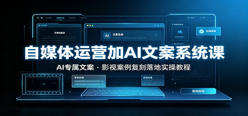 自媒体运营加AI文案系统课：：AI专属文案，影视案例复刻落地实操教程-网创资源站