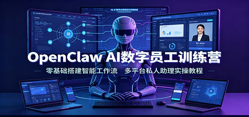 OpenClaw AI数字员工训练营：零基础搭建智能工作流，多平台私人助理实操教程-网创资源站
