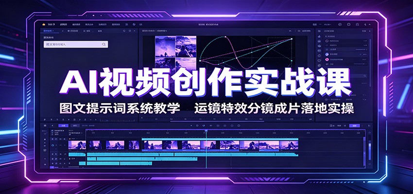 AI视频创作实战课：图文提示词系统教学，运镜特效分镜成片落地实操-网创资源站