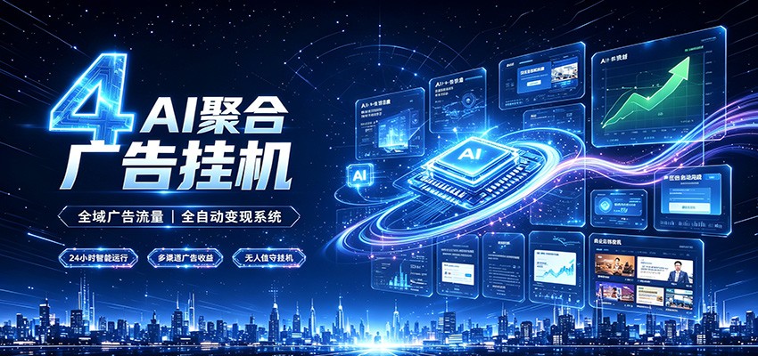 全域广告流量聚合，AI无人挂机稳赚佣金，打造长期稳定被动收入副业-网创资源站