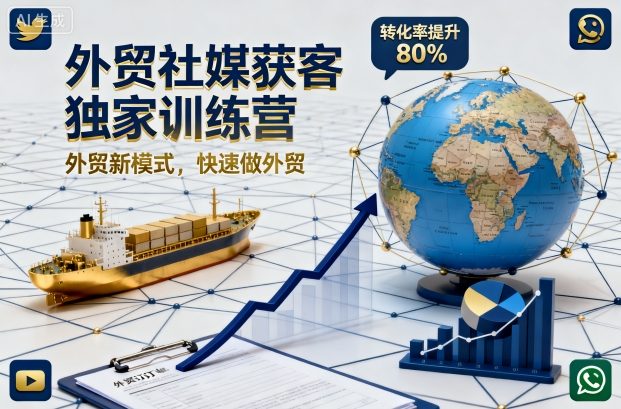 外贸社媒获客独家训练营，外贸新模式，快速做外贸(更新26年07月27日)-网创资源站