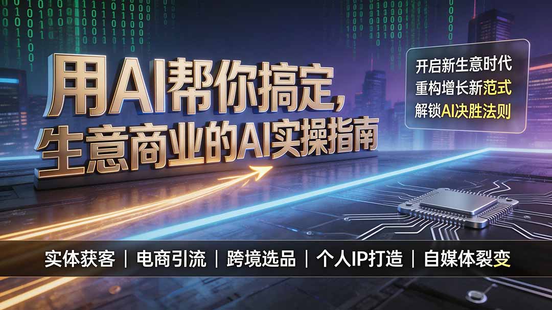 用AI帮你搞定，生意商业的AI实操指南，开启新生意时代，重构增长新范式，解锁AI时代决胜法则-网创资源站