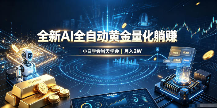 全新AI全自动黄金量化躺賺：小白学会当天学会，月入2W！【揭秘】-网创资源站